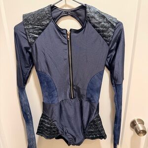 Contemporary Long Sleeve Leotard with Zipper